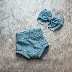 Blue sprinkle Bummie and headband